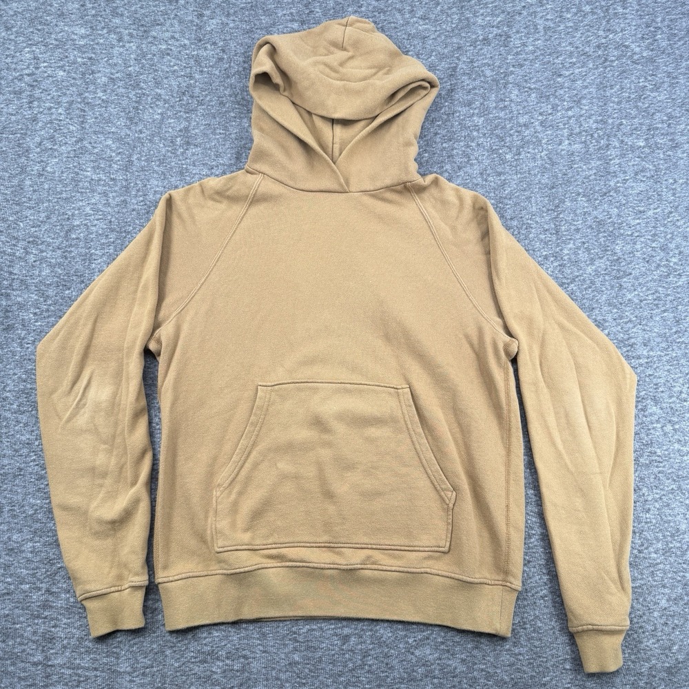 John Elliott Hooded Villain Hoodie Mens 2 Medium Tan Raglan Pullover Made in USA